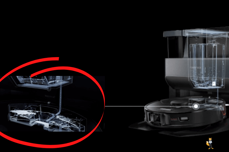 The cleaning station of the Roborock S7 MaxV independently senses the water in the water tank of the suction-wipe robot.